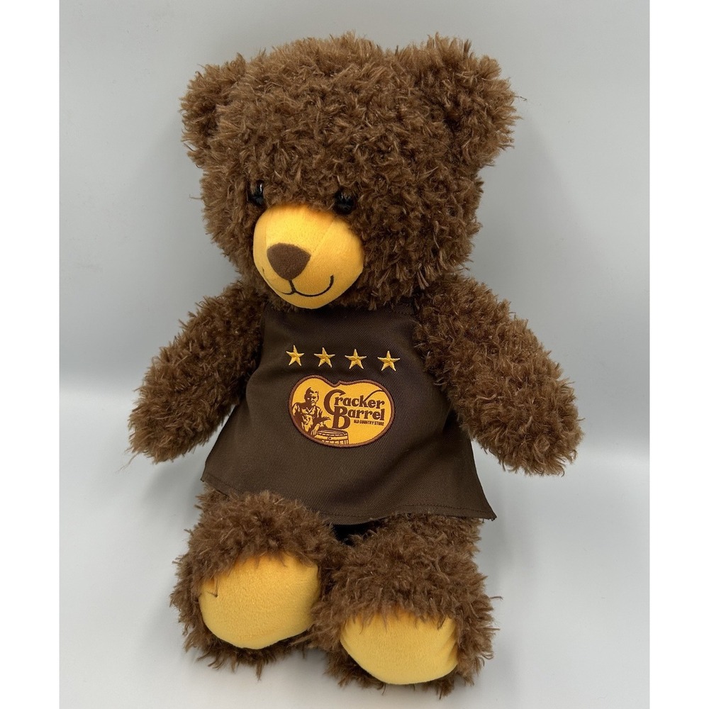 Cracker Barrel Employee Brown Teddy Bear With Apron Plush Stuffed Animal Toy - Picture 2 of 7